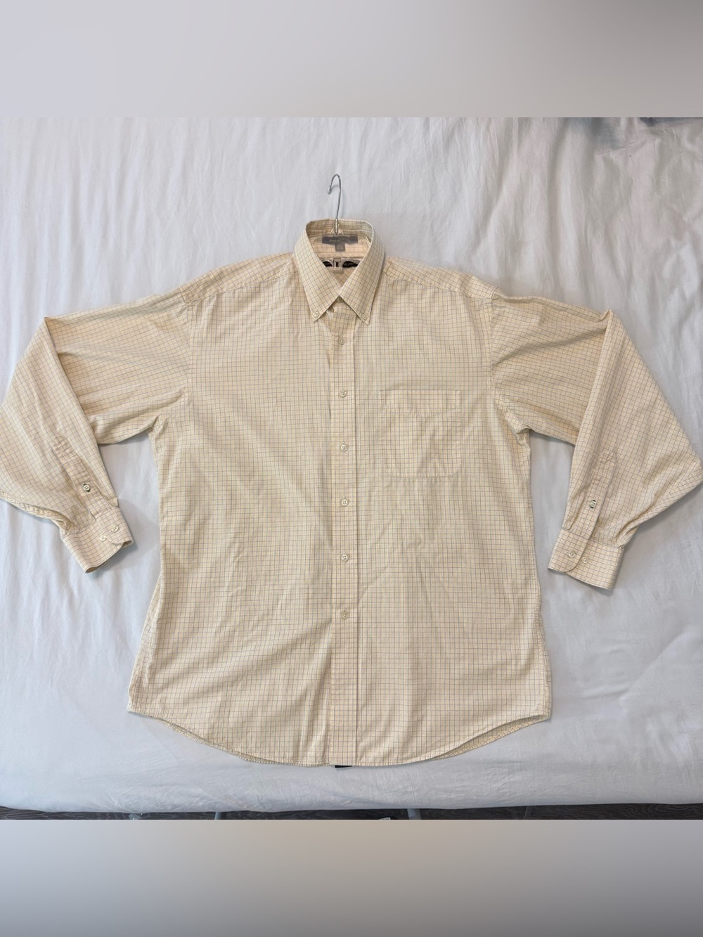 Vintage Tommy Hilfiger American Classics Dress Shirt Yellow/Blue Check - Picture 2 of 15